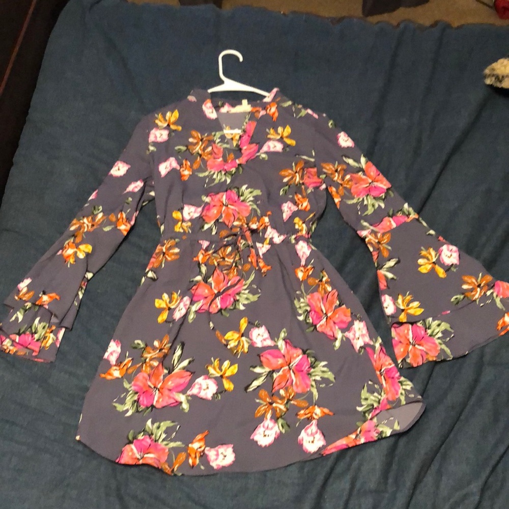 Grey floral dress